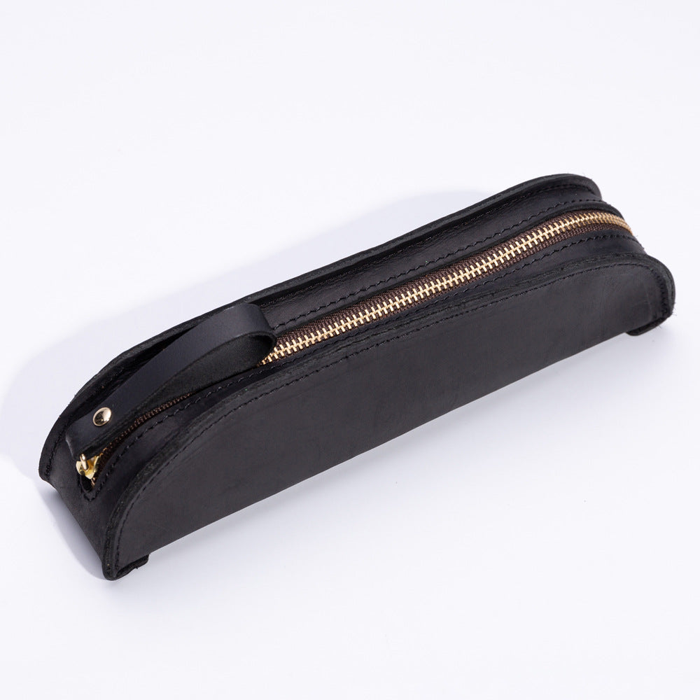 Wholesale Handmade Genuine Leather Creative Fashion Retro Zipper Pencil Case